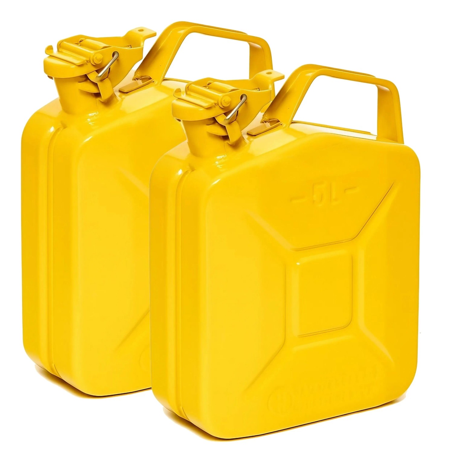 BW Kraftstoffkanister Metall Benzinkanister 2x 5 Liter Gelb RAL 1018 TÜV-geprüft und UN-Zulassung Made in Europe