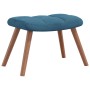 Blauer vidaXL Schaukelstuhl Hocker aus Samt mit Holzbeinen.