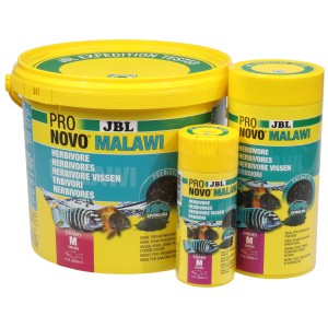 JBL Pronovo Malawi Grano M Fischfutter in gelber Dose, geeignet für Malawi- und Tanganjikasee Buntbarsche.