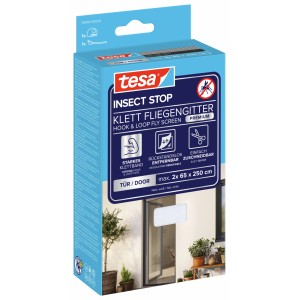 tesa® Insect Stop Klett Fliegengitter Premium für Türen, weiße Verpackung