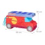 Feuerwehrauto-Pinata Set mit Maske und Stab, rot, blau, gelb, ca. 30x55x18cm.