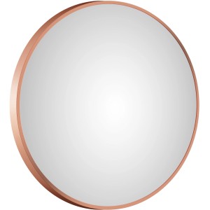 Runder DSK Design Wandspiegel, Ø 60 cm, mit kupferfarbenem Aluminiumrahmen.