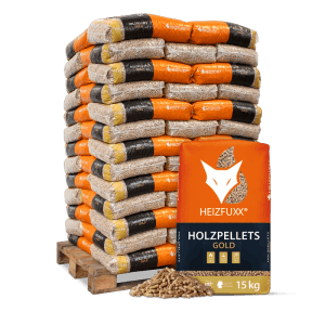 Heizfuxx Gold HD-Qualität Holzpellets Nadelholz 15kg x 65 Sack 975kg Palette
