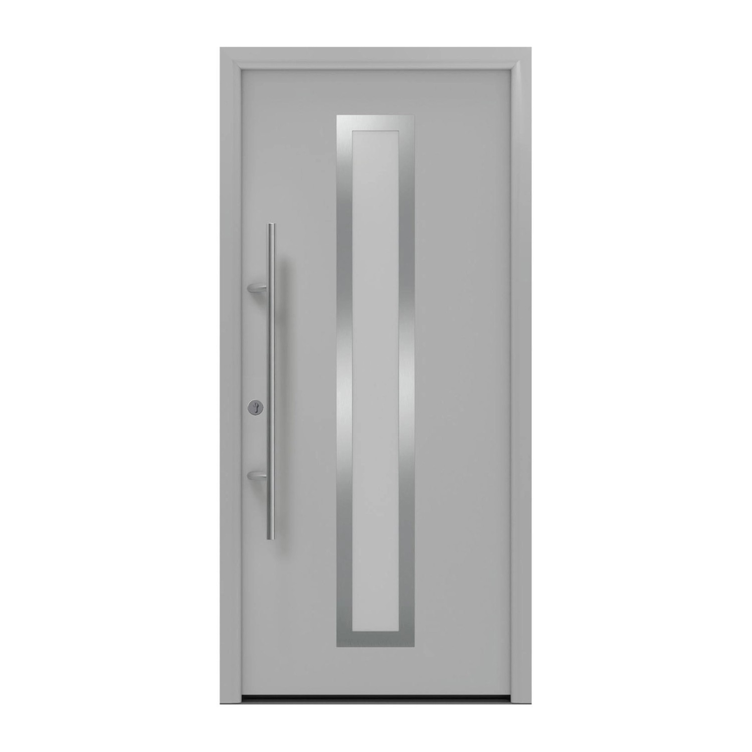 EcoStar Haustür Isopro Secur IPS 700S Weißaluminium 110 cm x 210 cm DIN L günstig online kaufen