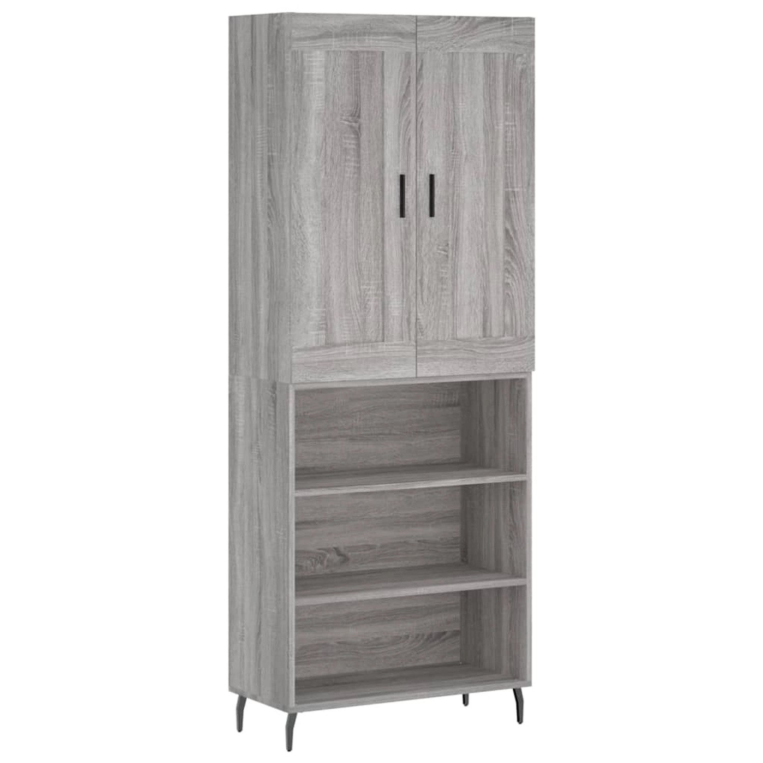 vidaXL Highboard Grau Sonoma 69,5x34x180 cm Holzwerkstoff 3200087 günstig online kaufen
