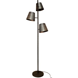 Luce Design Stehleuchte Colt, 3-flammig, Frost-Grau, Ø 49 cm. Design-Stehlampe im Industrial-Look.