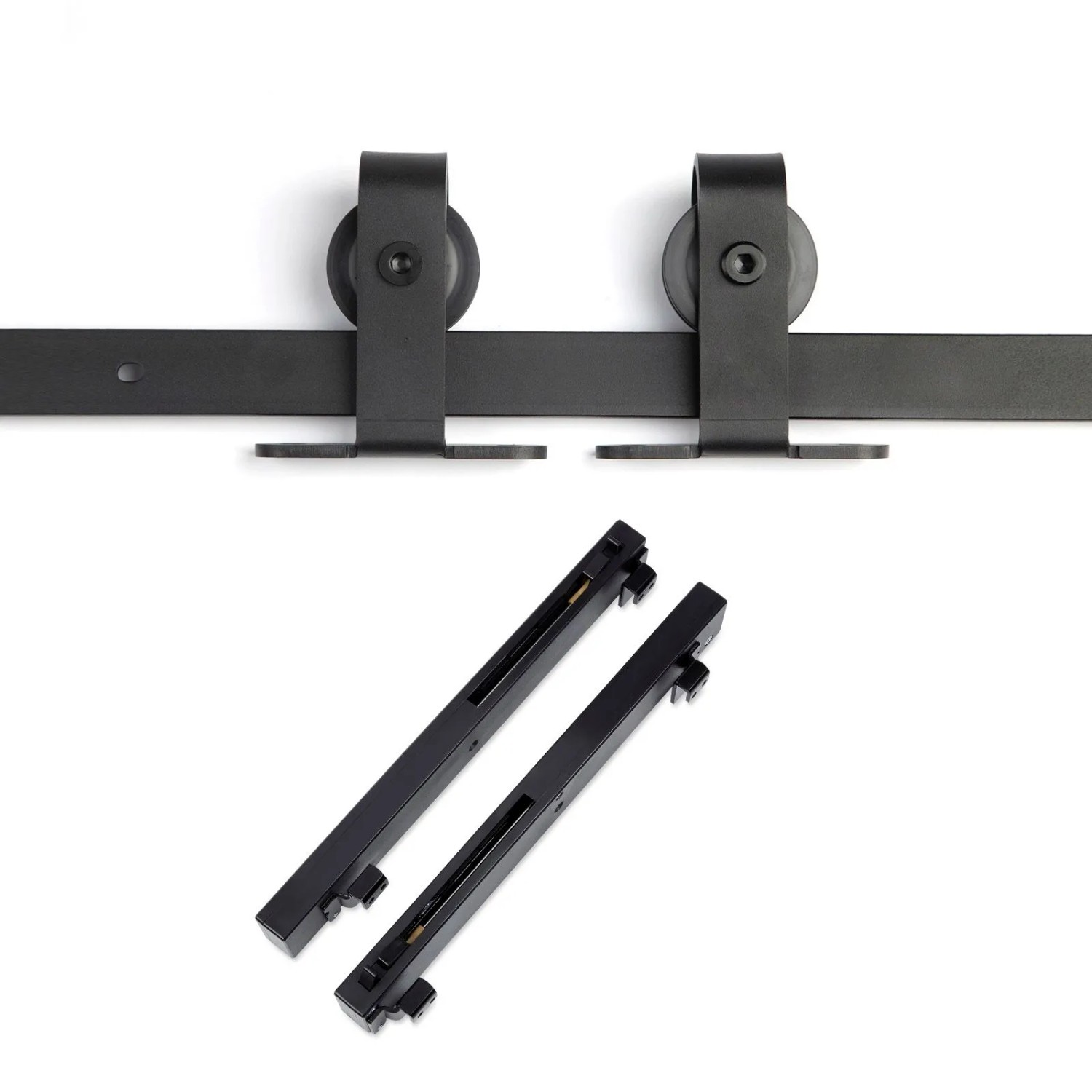 SOTECH Schiebetüren Set LOUNGE-2 2m Von Oben Anschraubbar Soft Close Schwarz