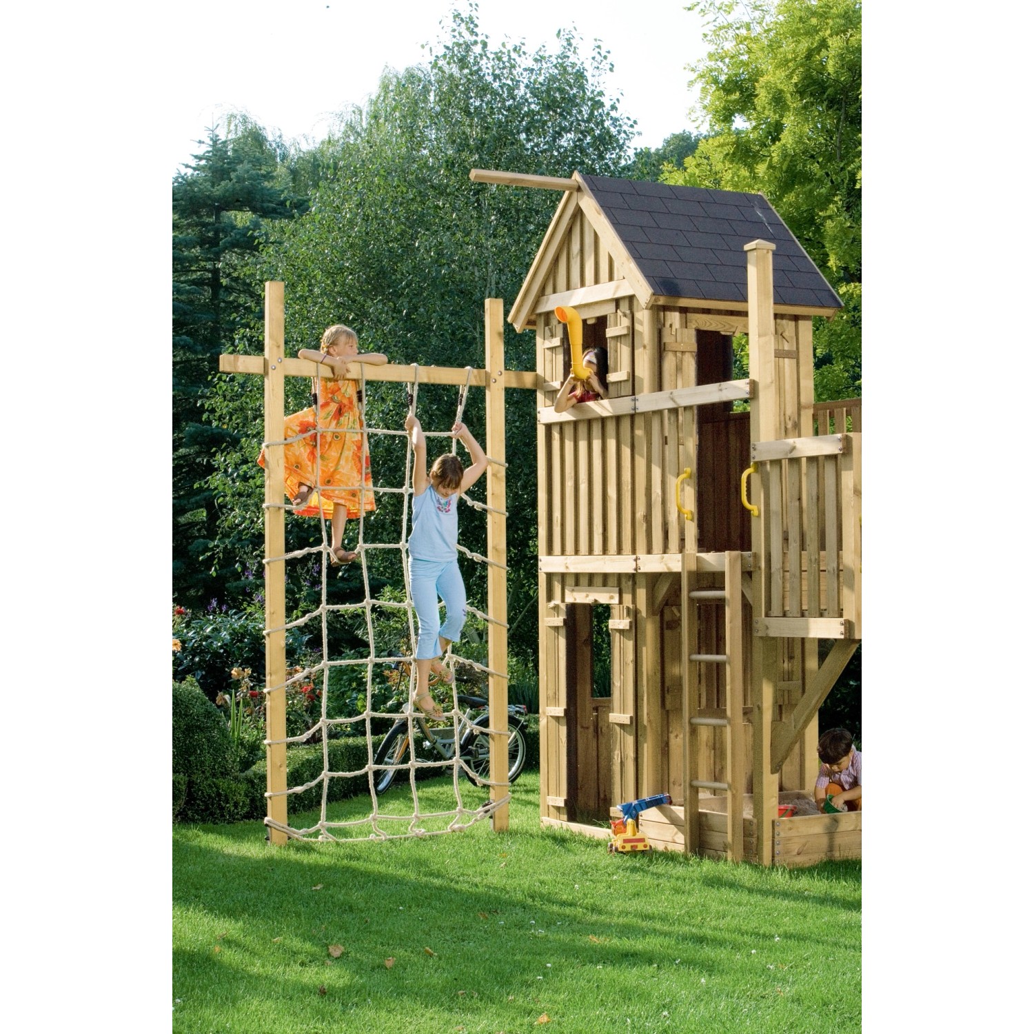 Kletternetz 144x183cm - Seilleiter Für Kinder Outdoor Spielgerät