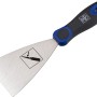 LUX Malerspachtel Steif, 8 cm breit, mit Stahlblatt und blau-schwarzem Griff.