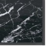 Detailansicht: Schwarzer vidaXL Konsolentisch mit Marmor-Optik und Glasplatte.