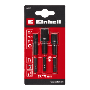 Einhell Impact Adapter Set, 3-teilig, für Steckschlüssel, mit 1/4 E 6.3 Schaft.