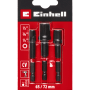 Einhell Impact Adapter Set, 3-teilig, für Steckschlüssel, mit 1/4 E 6.3 Schaft.