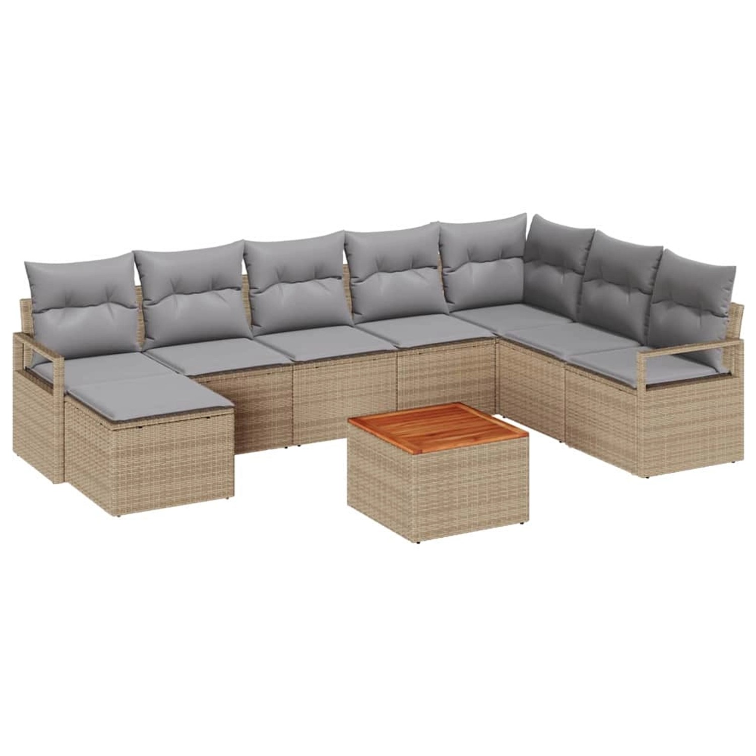 vidaXL Garten-Sofa-Set 9-Tlg Beige Hellgrau 3356411 günstig online kaufen