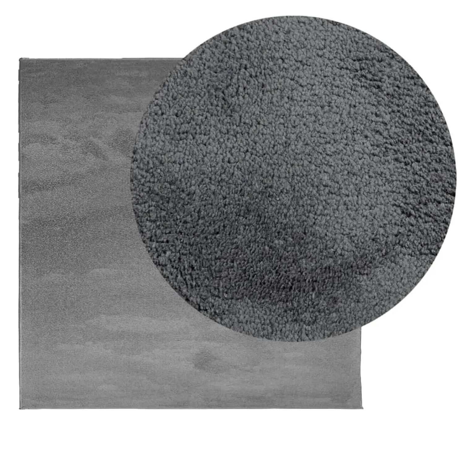 vidaXL Teppich OVIEDO Kurzflor Anthrazit 120x120 cm 375467_3