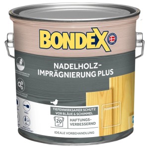 Dose Bondex Nadelholz-Imprägnierung Plus, farblos, 2,5 l. Holzgrundierung für den Außenbereich.