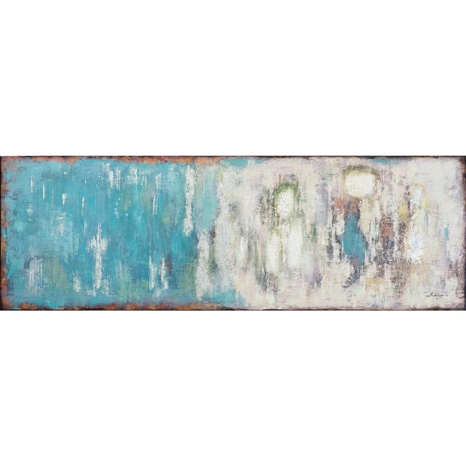 Art Universe Leinwandbild Türkisblaue Harmonie 50 x 150 cm