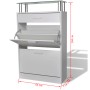 vidaXL Schuhschrank mit Schubfach und Oberem Glasregal Holz Weiß 241244_7
