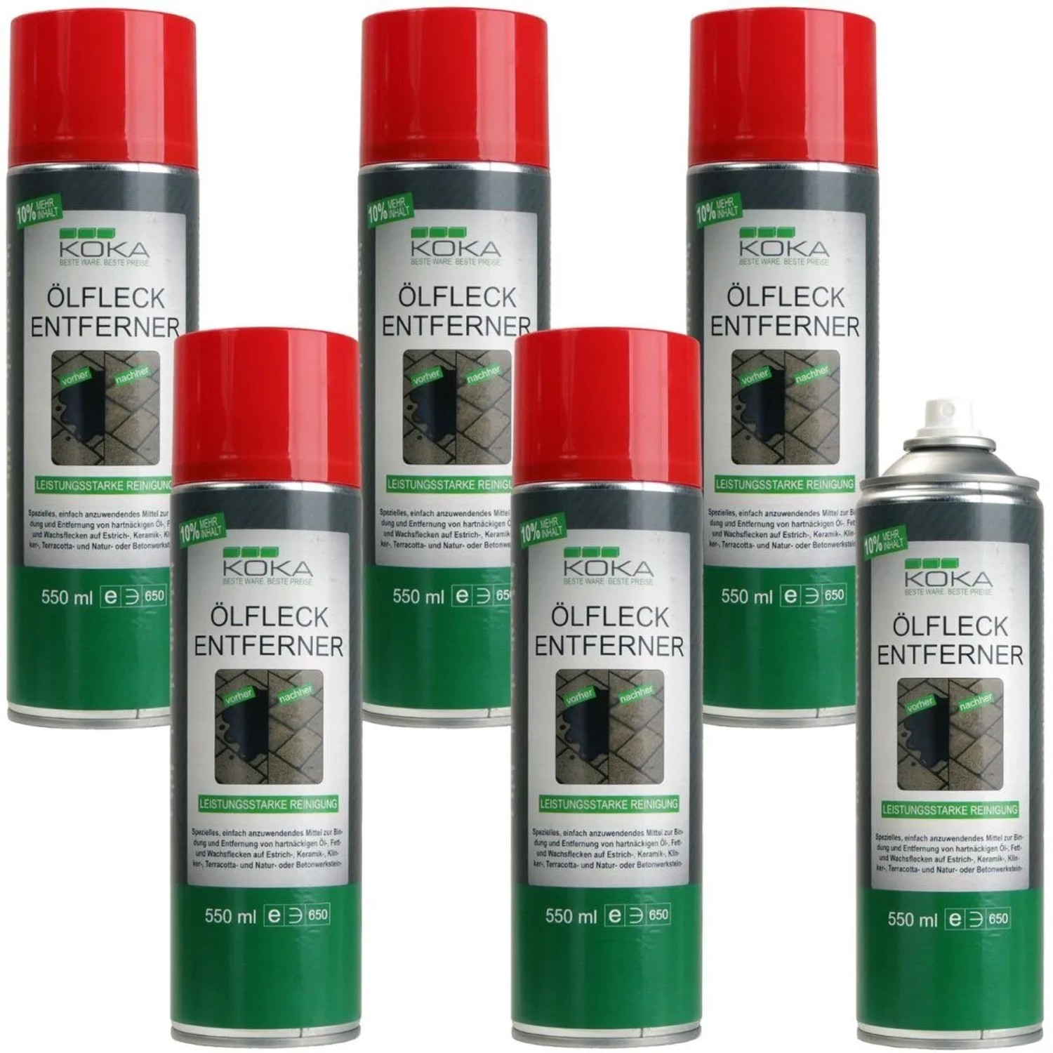 KOKA 6x Ölfleck Entferner Spray je 550ml