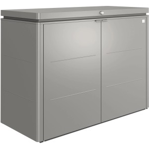 Biohort HighBoard 160 Gartenbox in Quarzgrau-Metallic, Universalbox mit abschließbaren Türen.