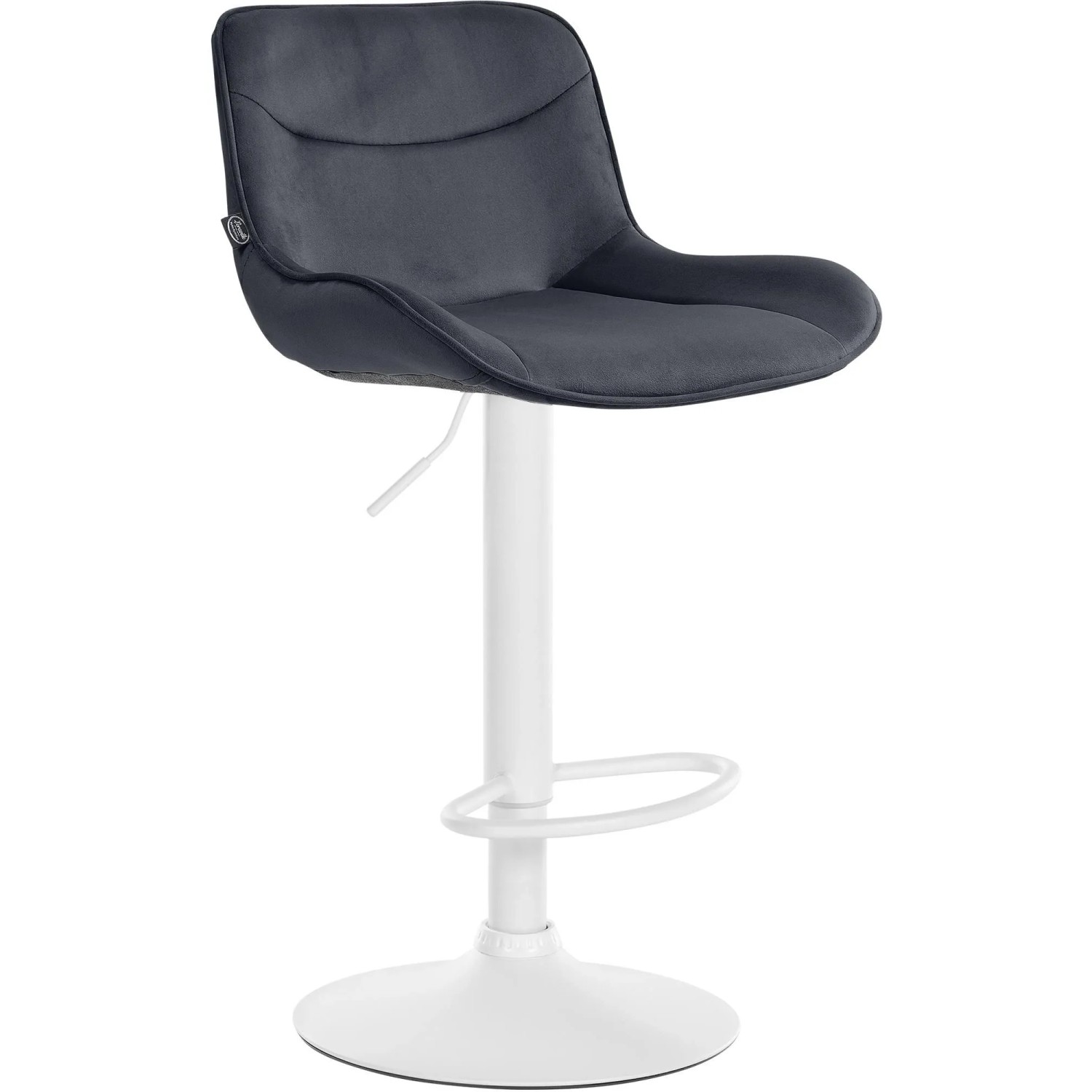 DELUKE Barhocker RAGAD Samt Schwarz 49x51x85cm Weiß Barstuhl Höhenverstellbar Mit Lehne Drehbar Tresenhocker Tresenstuhl