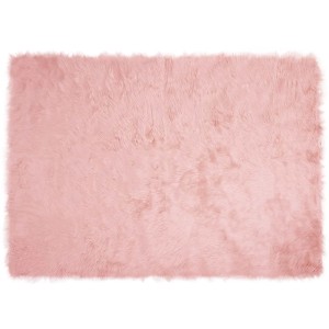vidaXL Kunstschaffell Teppich Tafalla Rosa 120 x 170 cm Polyester 42021548