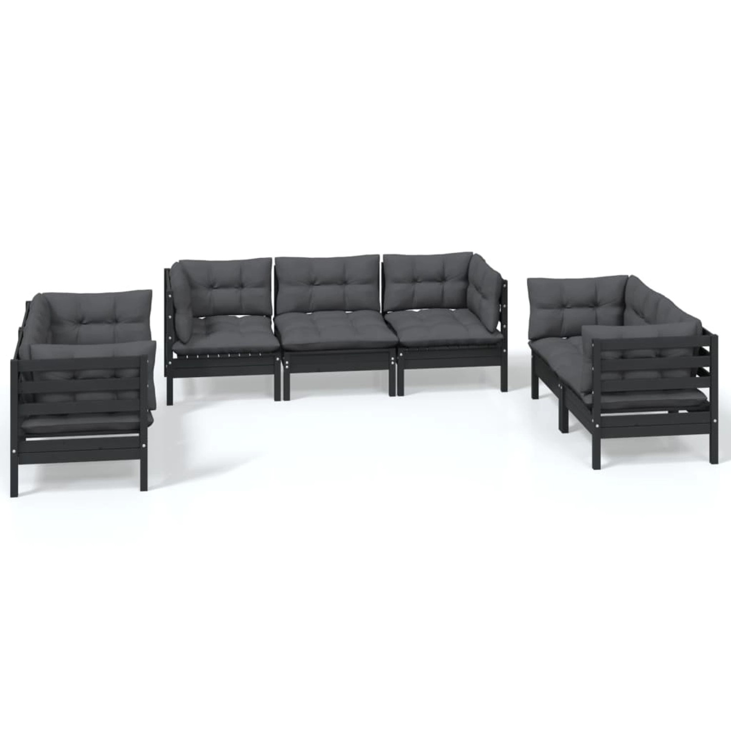 vidaXL 7-tlg Garten-Lounge-Set mit Kissen Kiefer Massivholz Modell 124