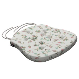 Dekoria Stuhlkissen Peter Ecru mit Blumenmuster und Bindebändern, 41x38x3,5 cm.