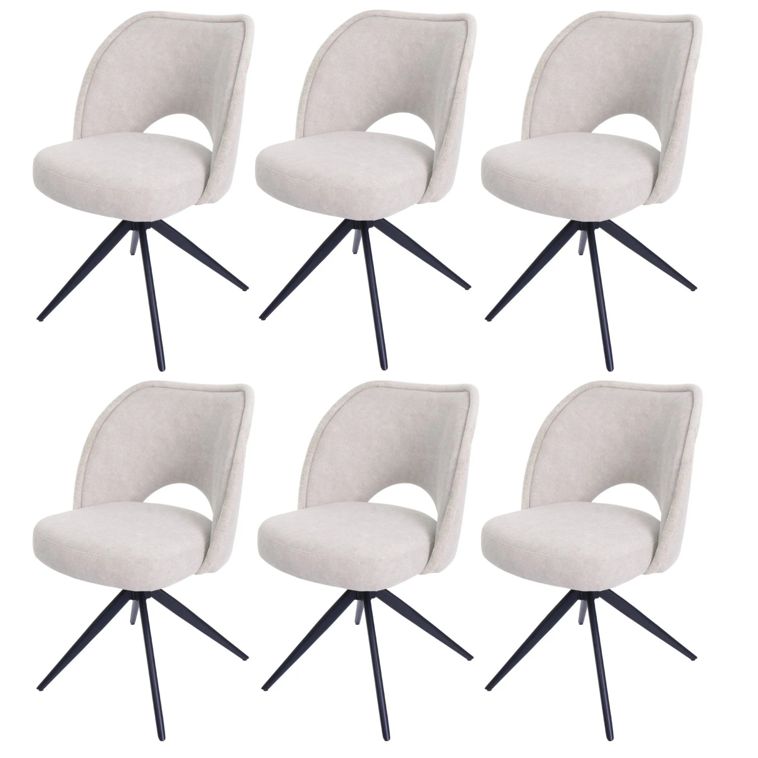 MCW Esszimmerstuhl N72 6er-Set Creme