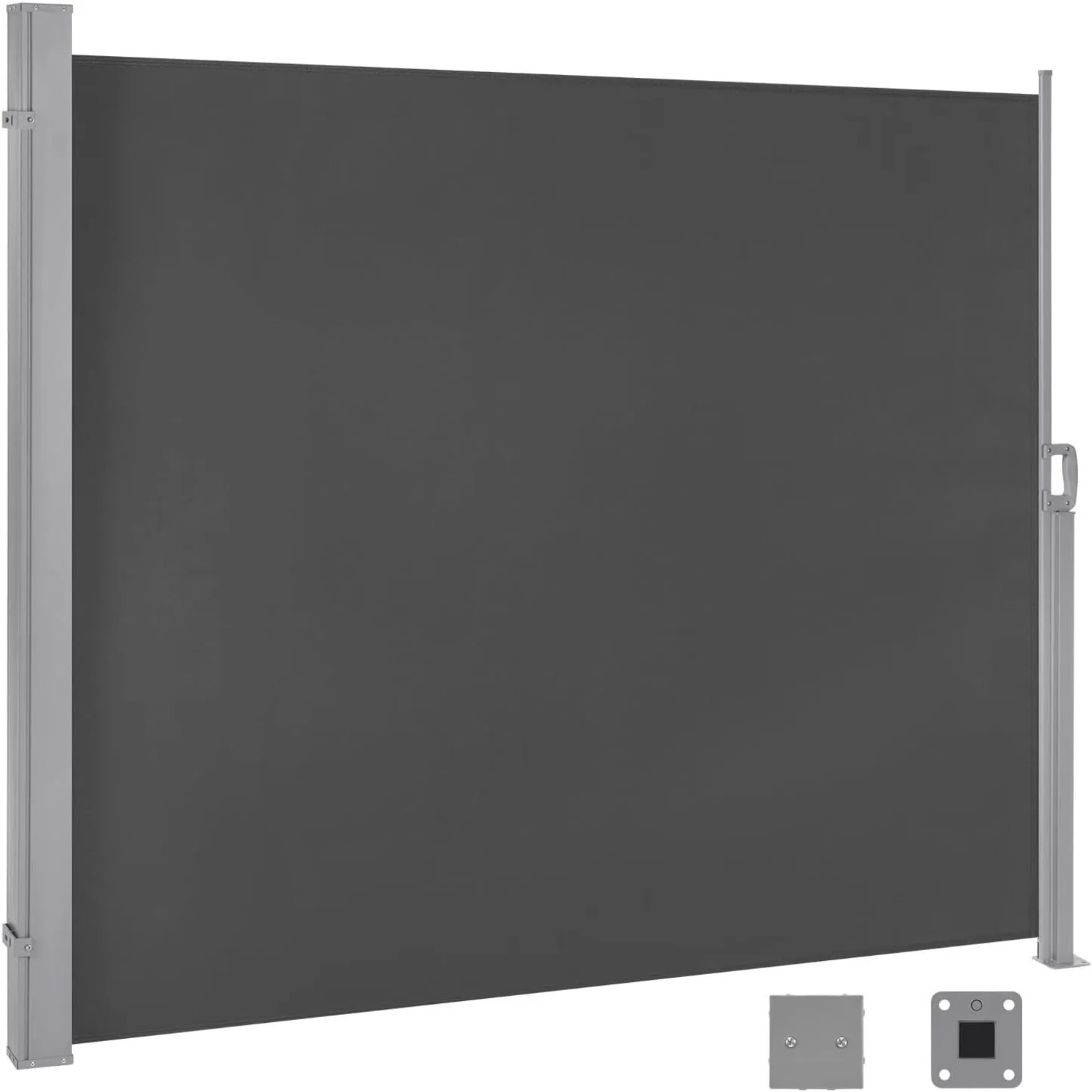 WOLTU Seitenmarkise Ausziehbar mit Wandhalterung Anthrazit 160x350 cm