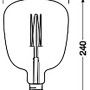 Skizze: Osram LED-Leuchtmittel E27 Globeform, 20 x 14 cm (H x Ø), mit Maßangaben.