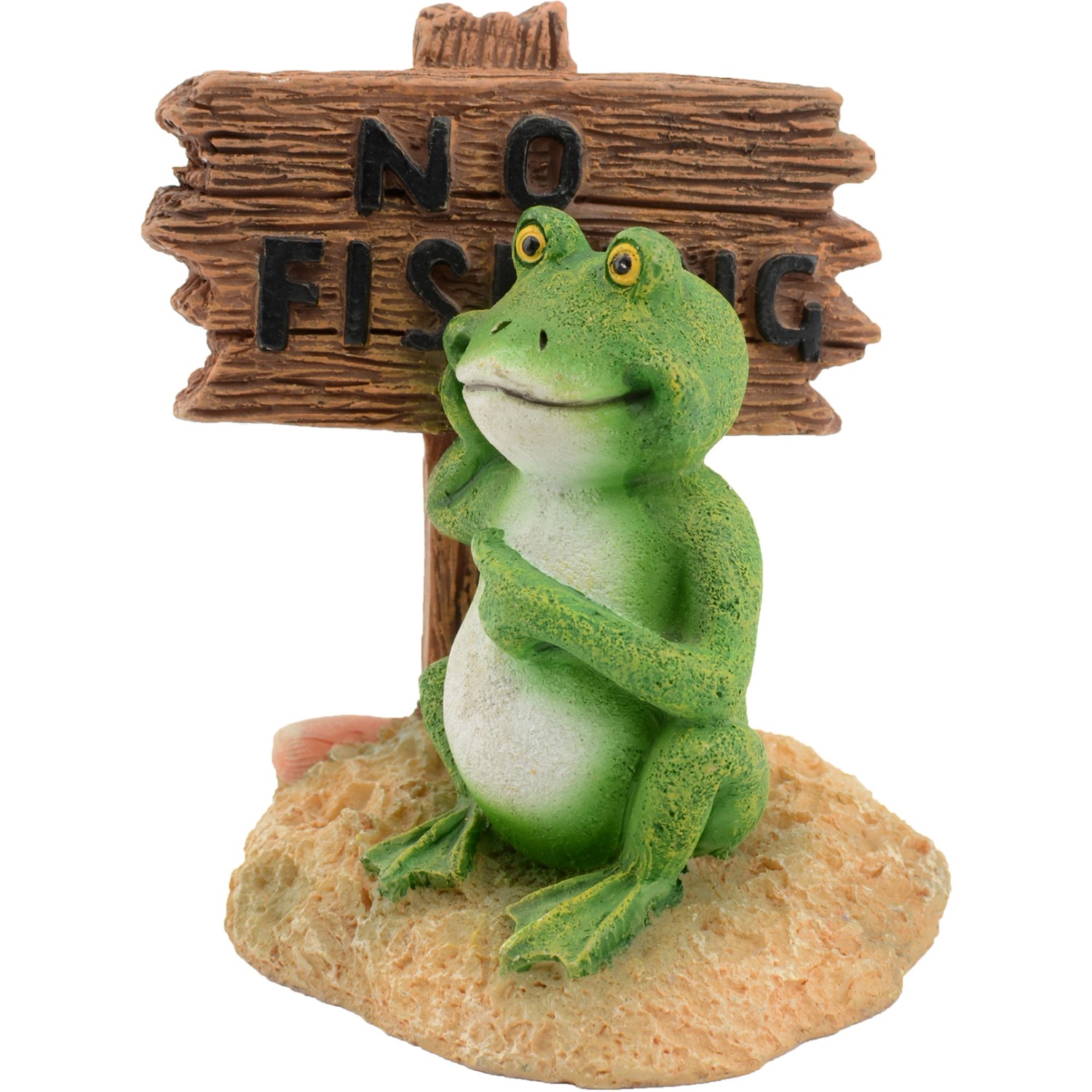 Aquarium-Dekofigur Frosch No Fishing günstig online kaufen