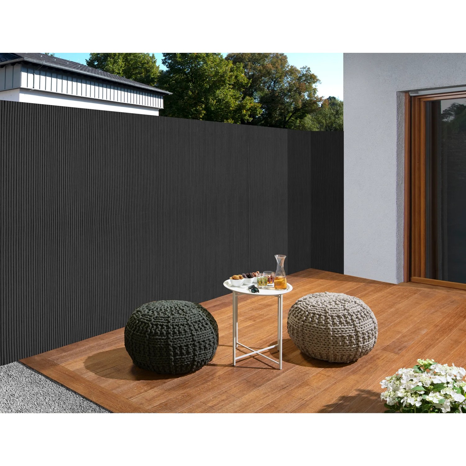 Floraworld Sichtschutz Premium Plus, 180x300 cm, Anthrazit. Robuste Sichtschutzmatte für Balkon und Garten.