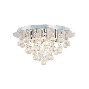 Lindby Deckenlampe Antonino 9626870 Modern in Chrom aus Kristall 4-flammig G9 Wohnzimmerleuchte