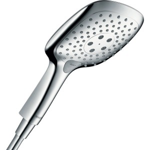 Hansgrohe Raindance Select E 150 3jet Handbrause in Chrom mit Select-Knopf.