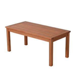 Rechteckiger, brauner Gartentisch Lansing aus Holz, 44x90 cm, ideal für Balkon und Garten.