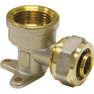 PIPETEC Schraub-Wandwinkel, 20 mm x 2 mm - 3/4", Messing Klemmfitting für Wandmontage.