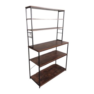 Relaxdays Küchenregal Eisen MDF Holzoptik Vintagebraun Mit Arbeitsplatte 167 cm x 100 cm x 40 cm 23 kg