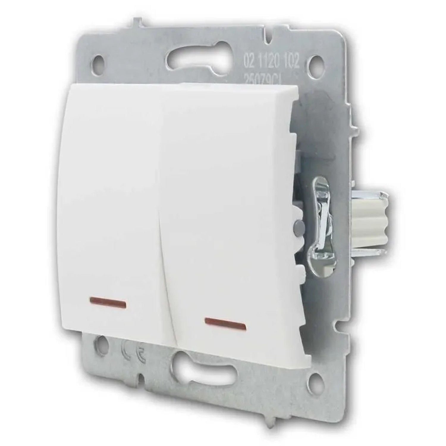Kanlux LOGI 2-Fach Schalter mit LED Weiß 250V10A ohne Rahmen