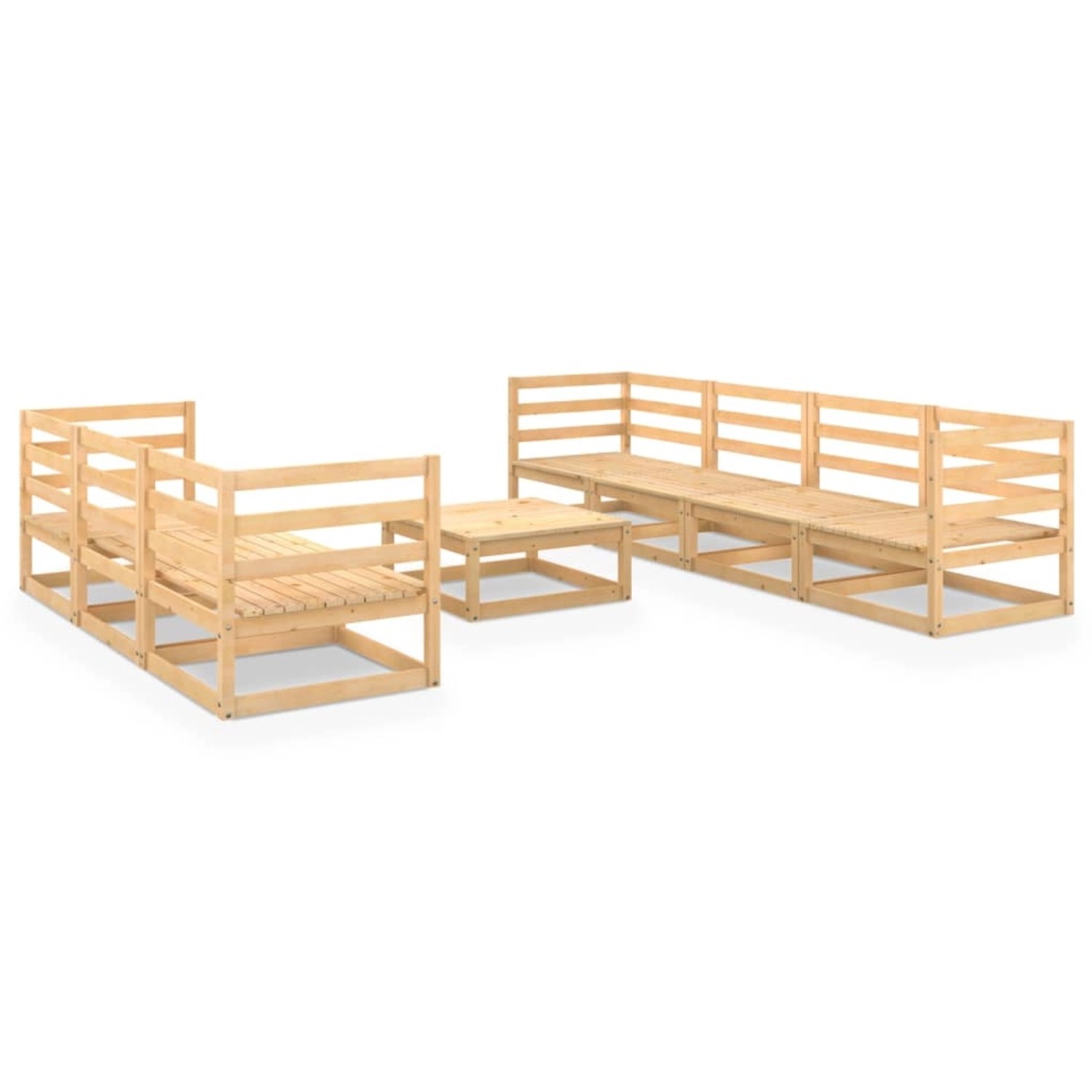 vidaXL 8-tlg Garten-Lounge-Set Massivholz Kiefer Modell 4 günstig online kaufen