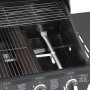Detailaufnahme des El Fuego Gasgrills Columbus mit Grillrost, Warmhalterost und Edelstahlbrenner.