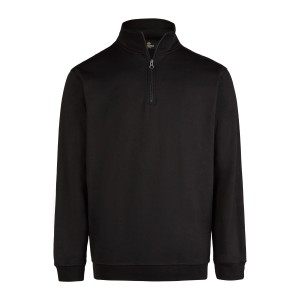 Schwarzes Hans Schäfer Workwear Zip-Sweat in Größe M. Arbeitskleidung mit Halfzip.