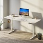 Weißer, höhenverstellbarer Juskys Schreibtisch Office Stand 120x60 cm mit Zubehör.