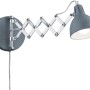 Reality LED-Wandleuchte Scissor in Betonfarbig mit Scherenarm aus Metall.