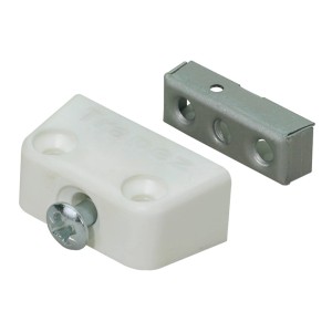 Hettich Verbindungsbeschlag Trapez, Kunststoff weiß, 8 Stück, für Möbelkorpus-Verbindungen.