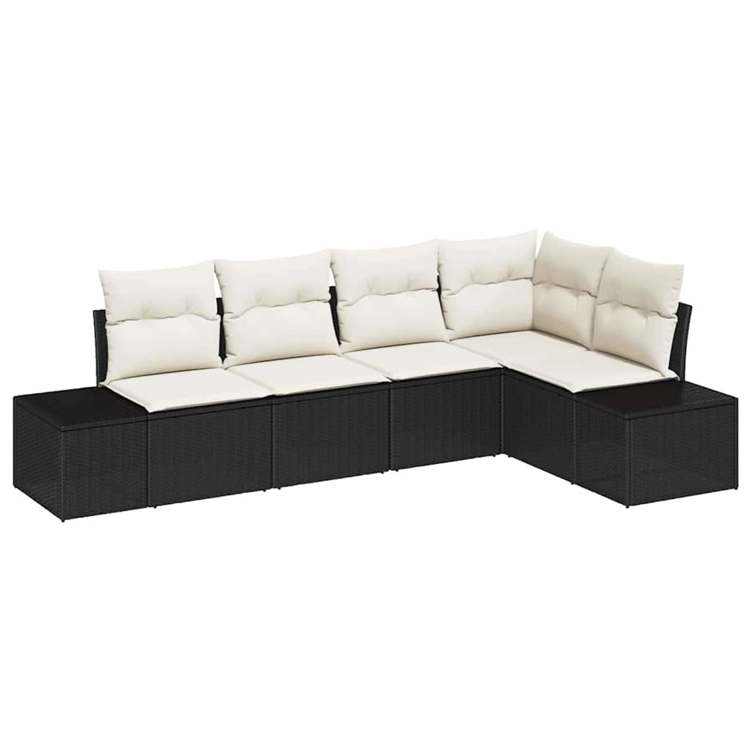 vidaXL Garten-Sofa-Set 5-Tlg Schwarz Poly Rattan 3347057 günstig online kaufen