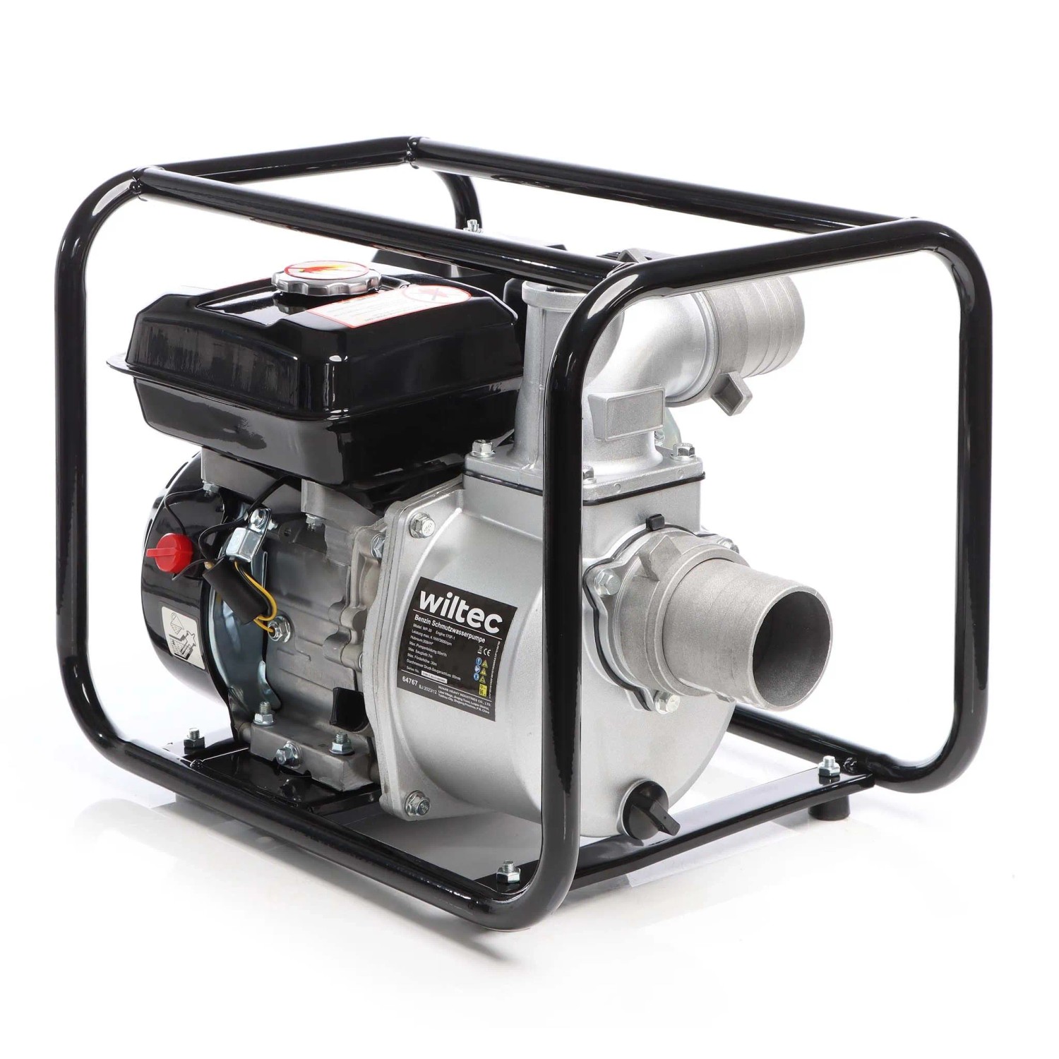 Wiltec Benzin Schmutzwasserpumpe 4Kw Wasserpumpe 48M³/H Gartenpumpe Motorpumpe