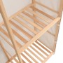 Detailansicht: vidaXL Kleiderschrank mit 3 Ebenen, Holz und Stoff, für Kleidung und Accessoires.