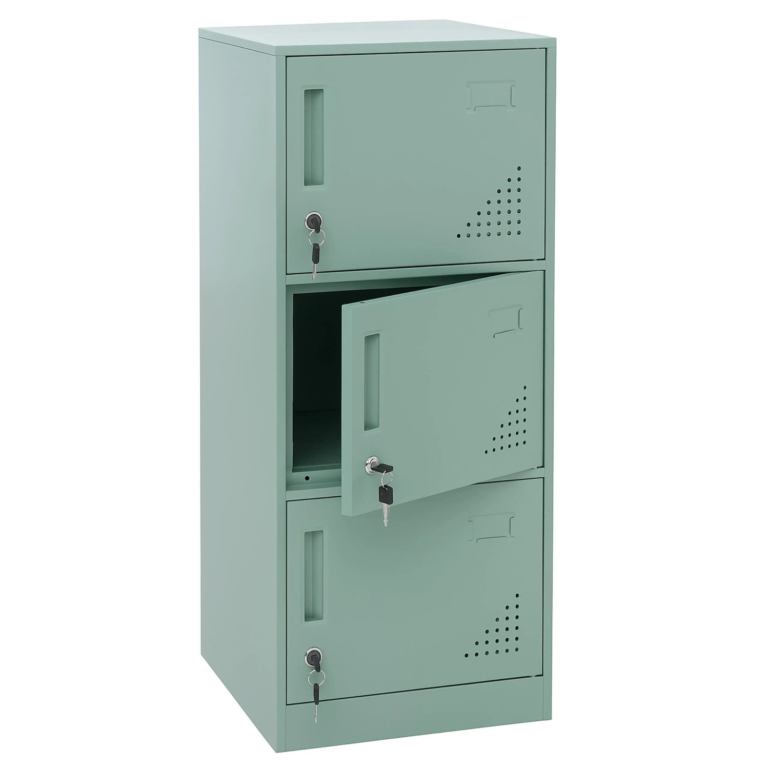 MCW Spind P63 Mintgrün 3 Türen