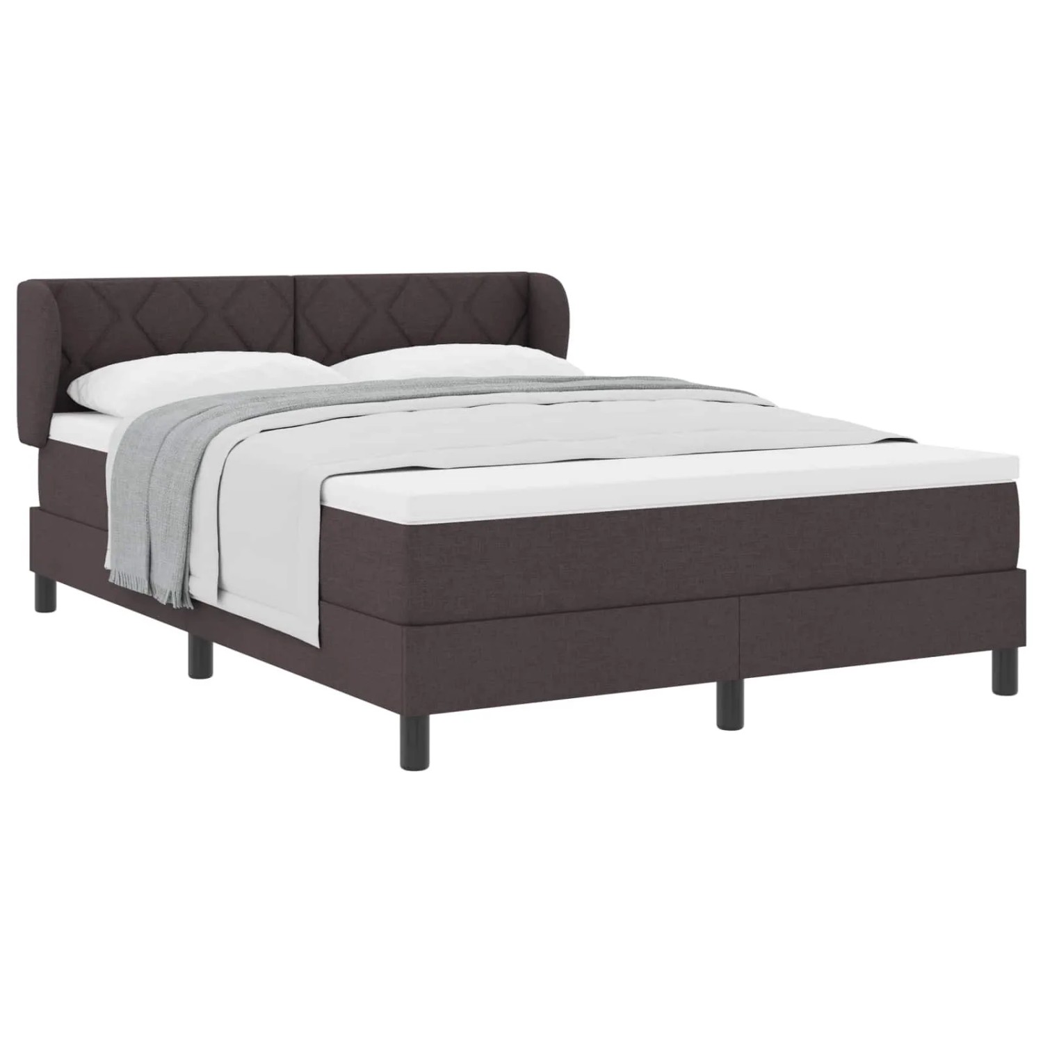 vidaXL Boxspringbett mit Matratze Dunkelbraun 140 x 200 cm Stoff 3340090