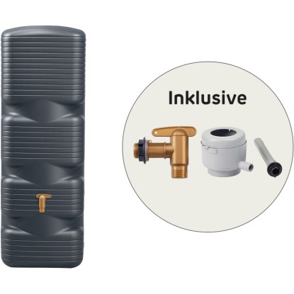 4rain Wandtank Quadro Komplett-Set 170 Liter Graphite Grey